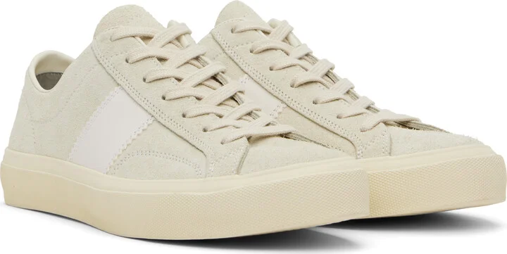 TOM FORD Gray Suede Cambridge Sneakers - Image 4