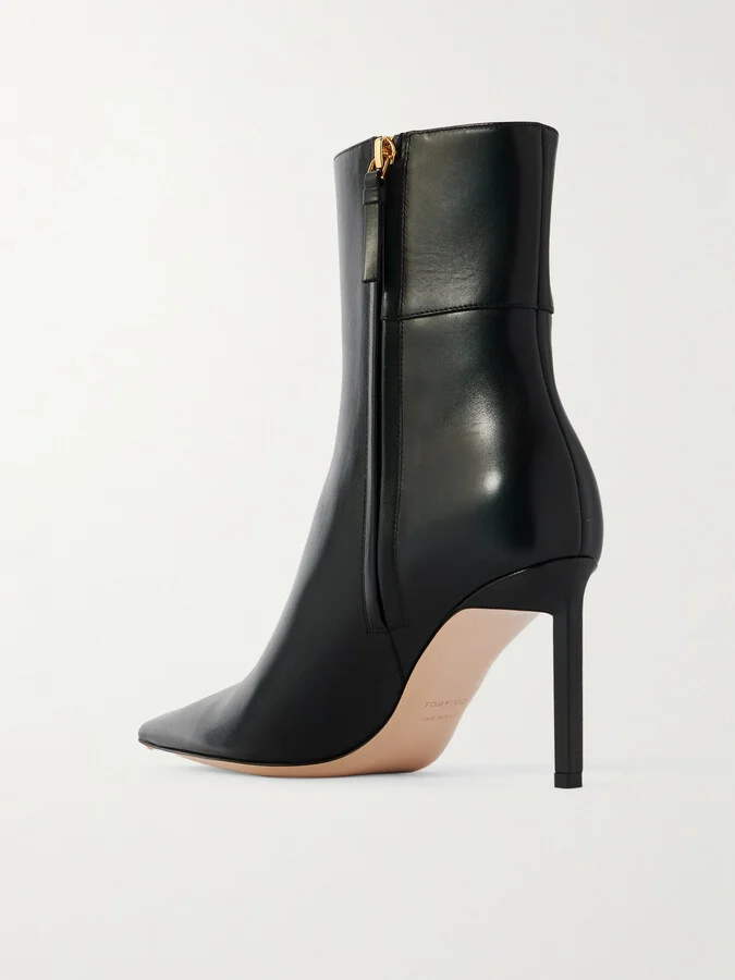 TOM FORD - Julianne Embellished Leather Ankle Boots - Black - Image 3