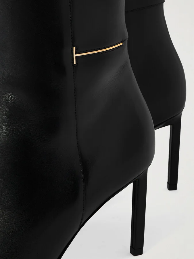 TOM FORD - Julianne Embellished Leather Ankle Boots - Black - Image 4