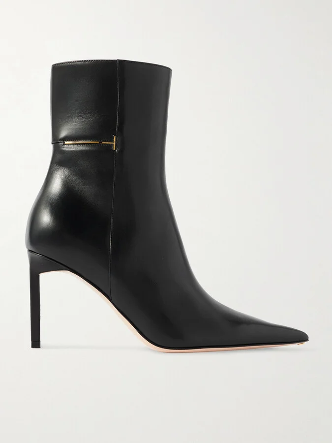 TOM FORD - Julianne Embellished Leather Ankle Boots - Black