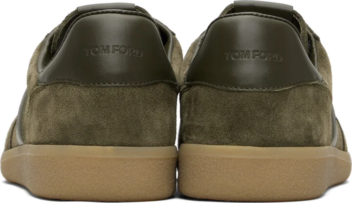 TOM FORD Khaki Suede Archer Sneakers - Image 2