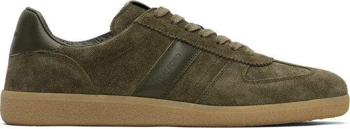 TOM FORD Khaki Suede Archer Sneakers