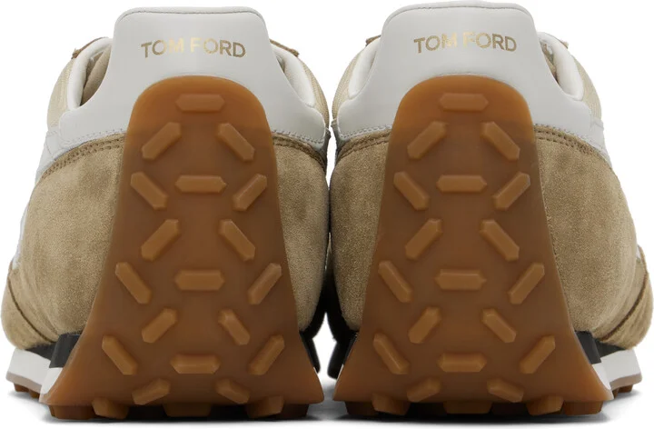 TOM FORD Khaki Suede Mick Sneakers - Image 2