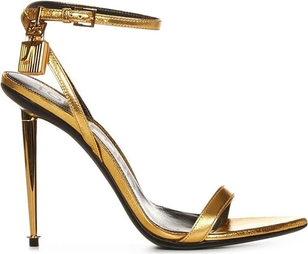 Tom Ford Laminated Padlock Pointy Sandals