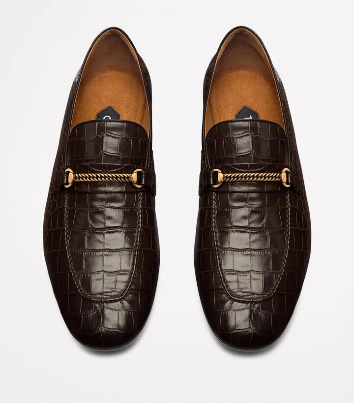 Tom Ford Leather Croc-Embossed Gigi Loafers - Image 2
