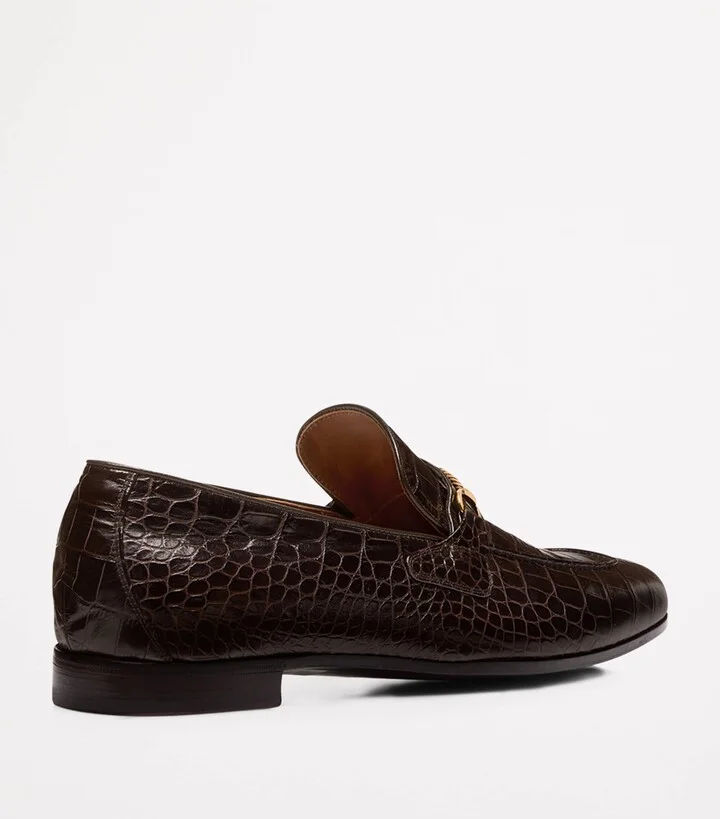 Tom Ford Leather Croc-Embossed Gigi Loafers - Image 3