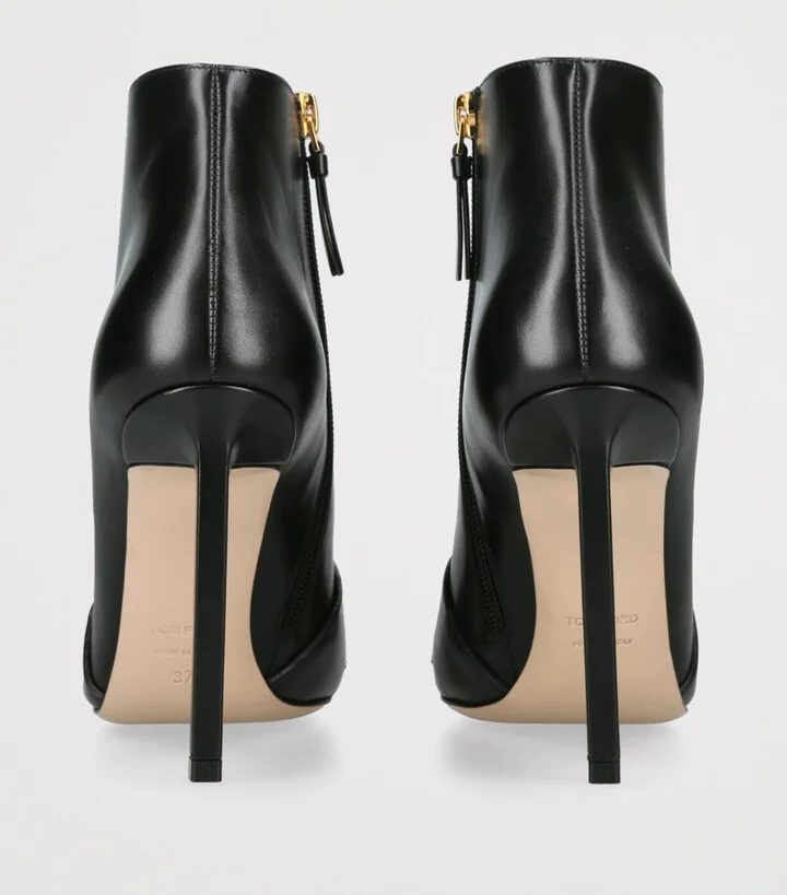 Tom Ford Leather Eva Ankle Boots 105 - Image 2