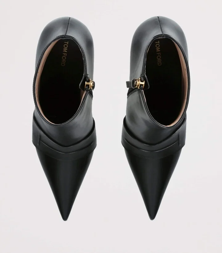 Tom Ford Leather Eva Ankle Boots 105 - Image 4