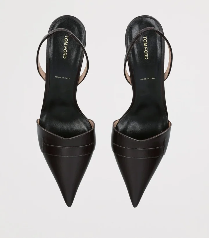 Tom Ford Leather Eva Slingback Pumps 55 - Image 4