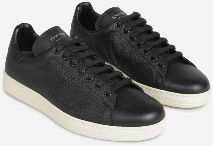 Tom Ford Leather Lace-Up Sneakers - Image 2