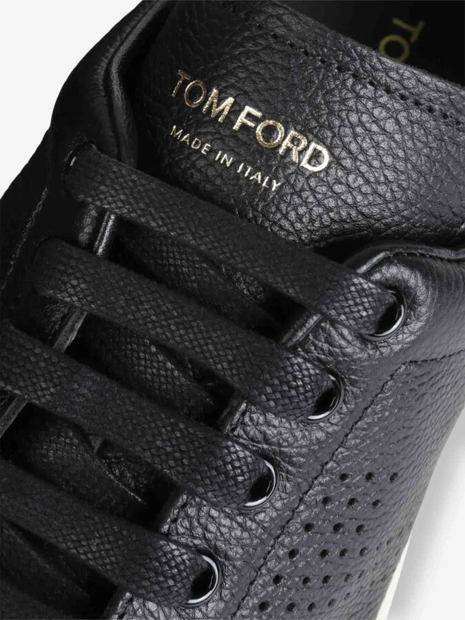 Tom Ford Leather Lace-Up Sneakers - Image 4