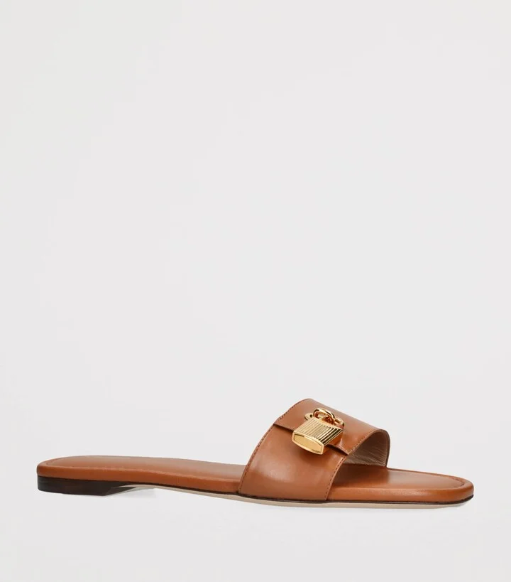 Tom Ford Leather Padlock-Detail Slides - Image 3