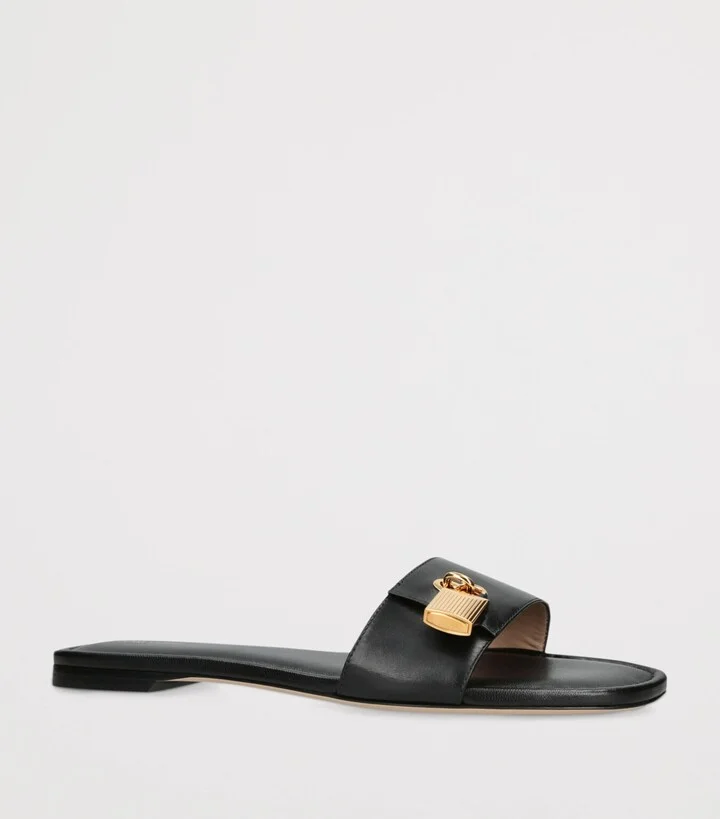 Tom Ford Leather Padlock-Detail Slides - Image 3