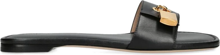 Tom Ford Leather Padlock-Detail Slides