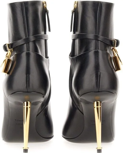 Tom Ford Leather Pointy Toe Ankle Boots - Image 3