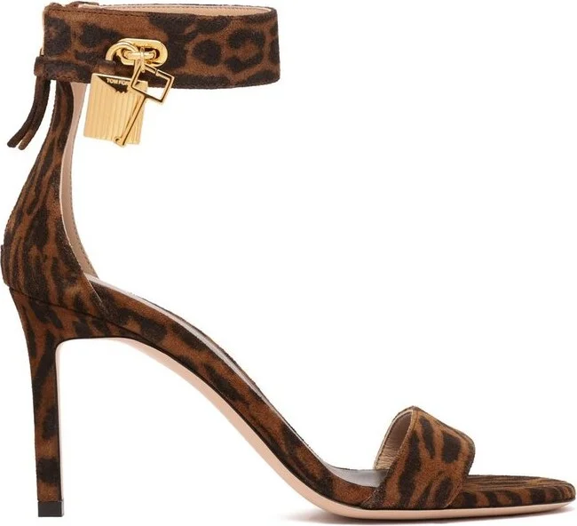 Tom Ford Leopard Patterned Zip Detailed Sandals