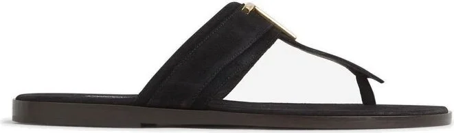 Tom Ford Logo-Plaque Slip-On Thong Sandals