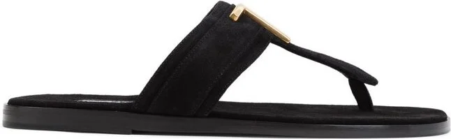 Tom Ford Logo-Plaque Slip-On Thong Sandals