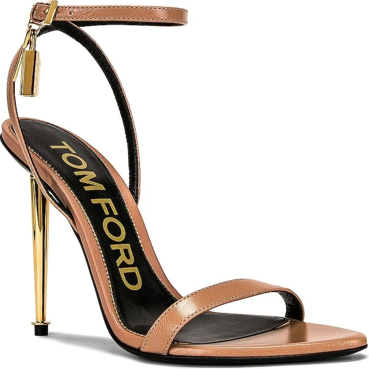 TOM FORD Naked Padlock 105 Sandal in Taupe - Image 2
