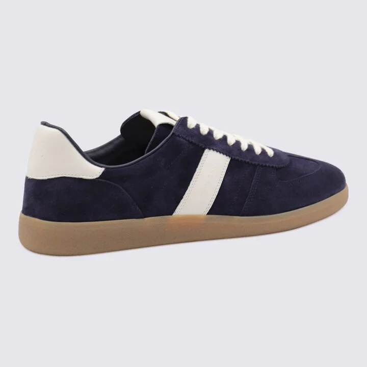 Tom Ford Navy Leather Sneakers - Image 3