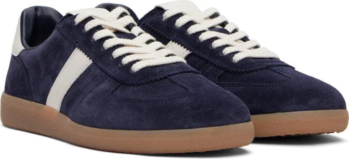 TOM FORD Navy Suede Archer Sneakers - Image 4