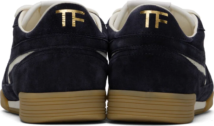 TOM FORD Navy Suede Jackson Sneakers - Image 2
