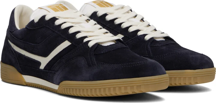 TOM FORD Navy Suede Jackson Sneakers - Image 4