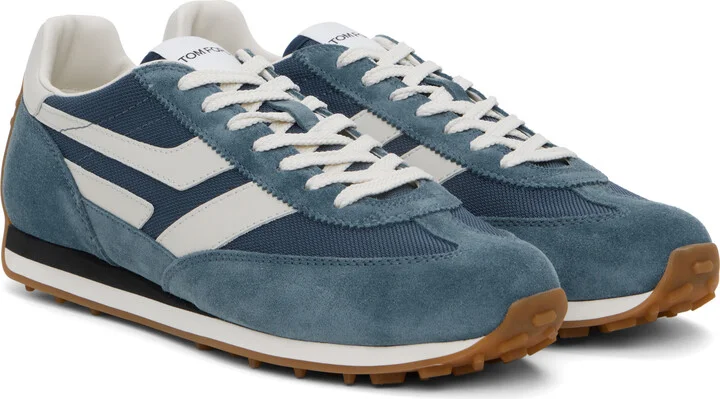 TOM FORD Navy Suede Mick Sneakers - Image 4