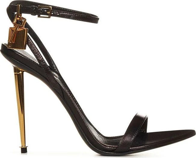 Tom Ford Padlock Ankle Strap Heeled Sandals