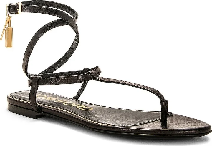 TOM FORD Padlock Thong Sandal in Black - Image 2