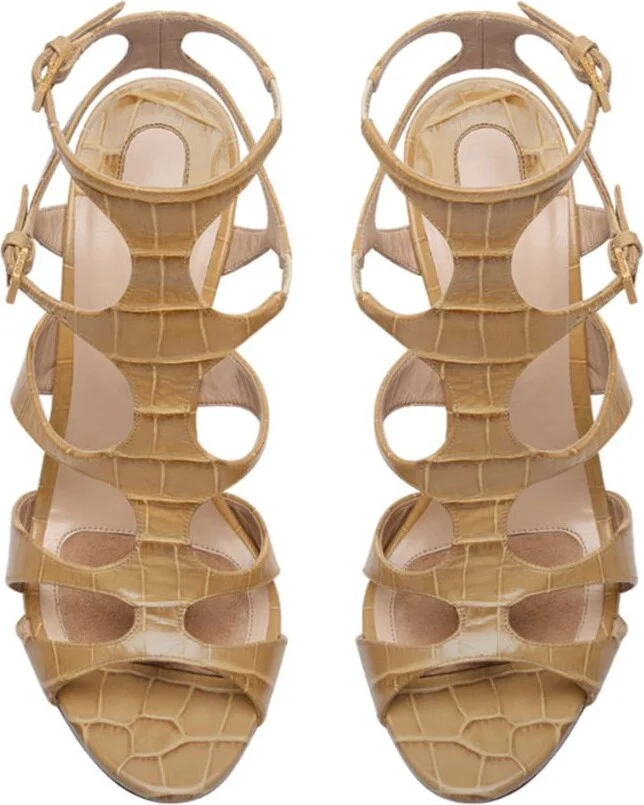 Tom Ford Paradis Cage Sandal In Polished Crocodile Leather - Image 4