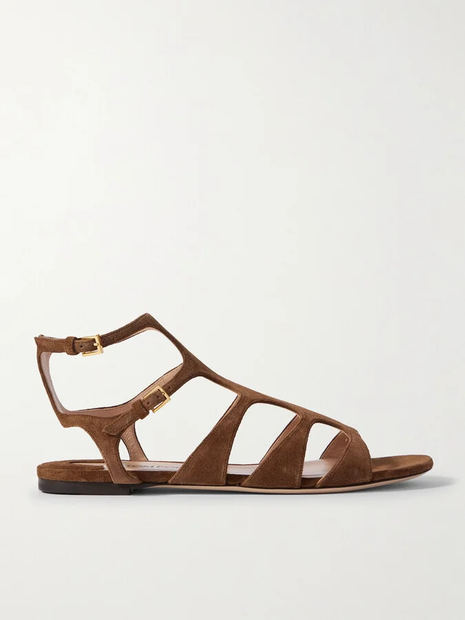 TOM FORD - Paradise Cutout Suede Sandals - Brown