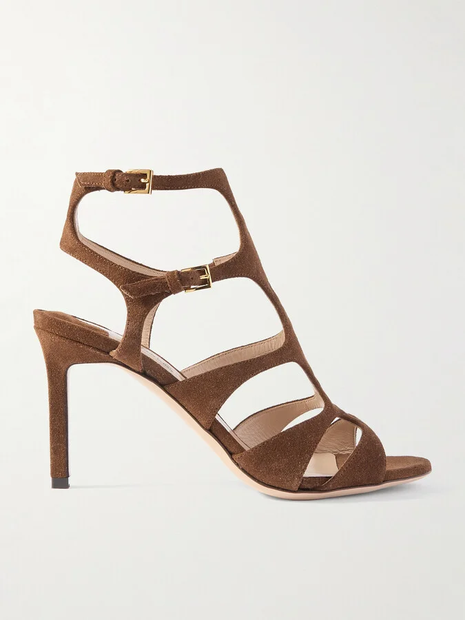 TOM FORD - Paradise Cutout Suede Sandals - Brown