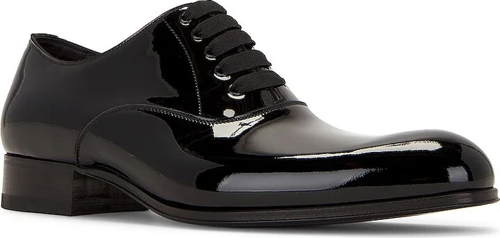 TOM FORD Patent Lace Up Derby in Black - Image 2