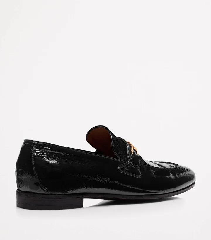 Tom Ford Patent Leather Eel Print Gigi Loafers - Image 3