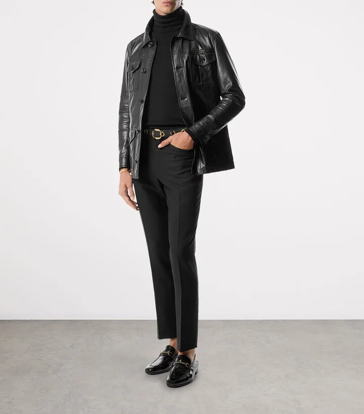 Tom Ford Patent Leather Eel Print Gigi Loafers - Image 5