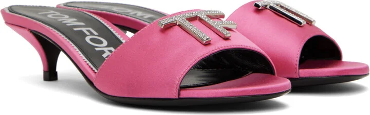TOM FORD Pink Kitten Heeled Mules - Image 4