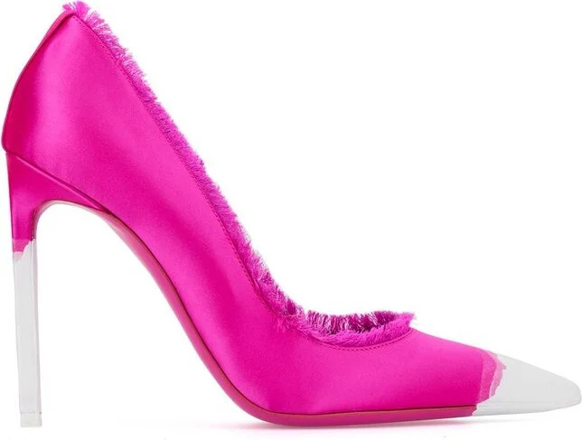 Tom Ford Pointed-Toe Frayed Edge Pumps
