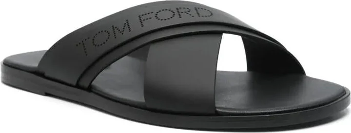 Tom Ford Preston Logo-Perforated Slides Shoes - Image 2