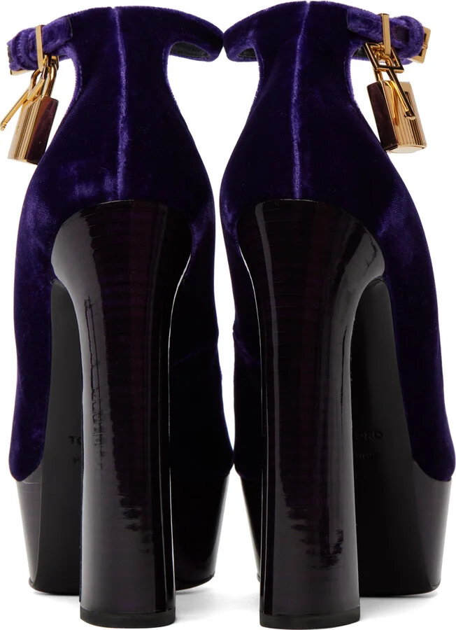 TOM FORD Purple Peep Toe Platform Heeled Sandals - Image 2