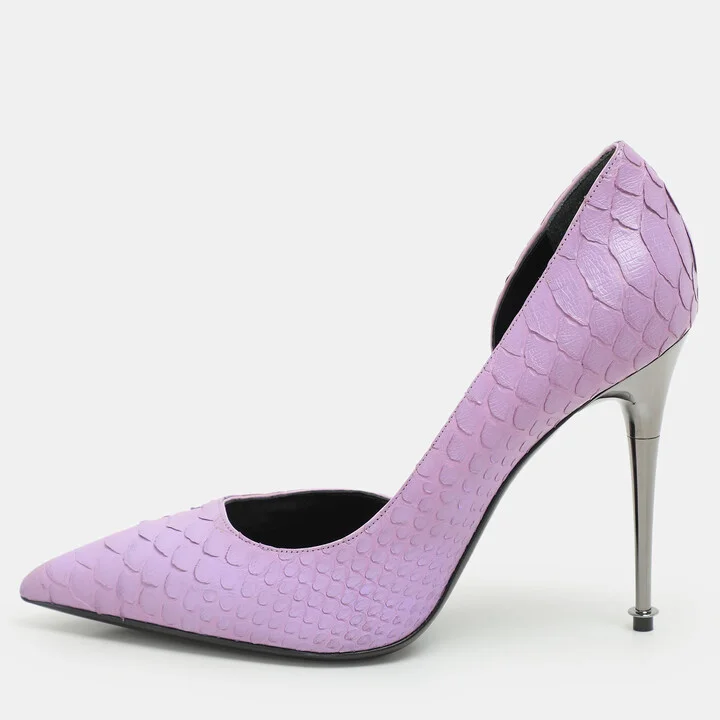 Tom Ford Purple Python Leather D'orsay Pumps Size 39