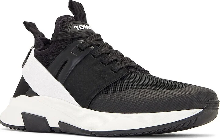 TOM FORD Smooth Leather Low Top Sneakers in Black - Image 2