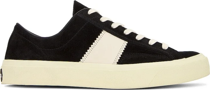 TOM FORD Suede Low Top Sneaker in Black