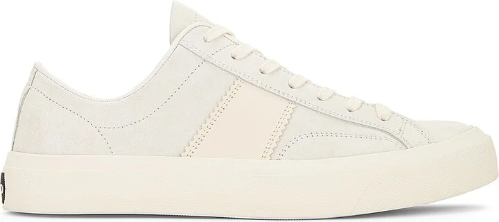 TOM FORD Suede Low Top Sneaker in White