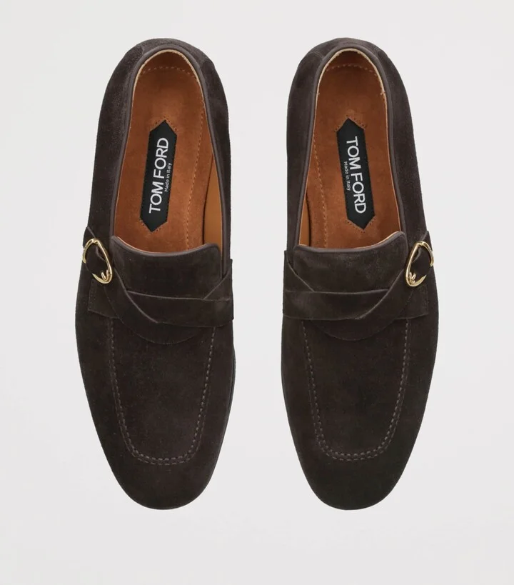Tom Ford Suede Side Buckle Loafers - Image 4