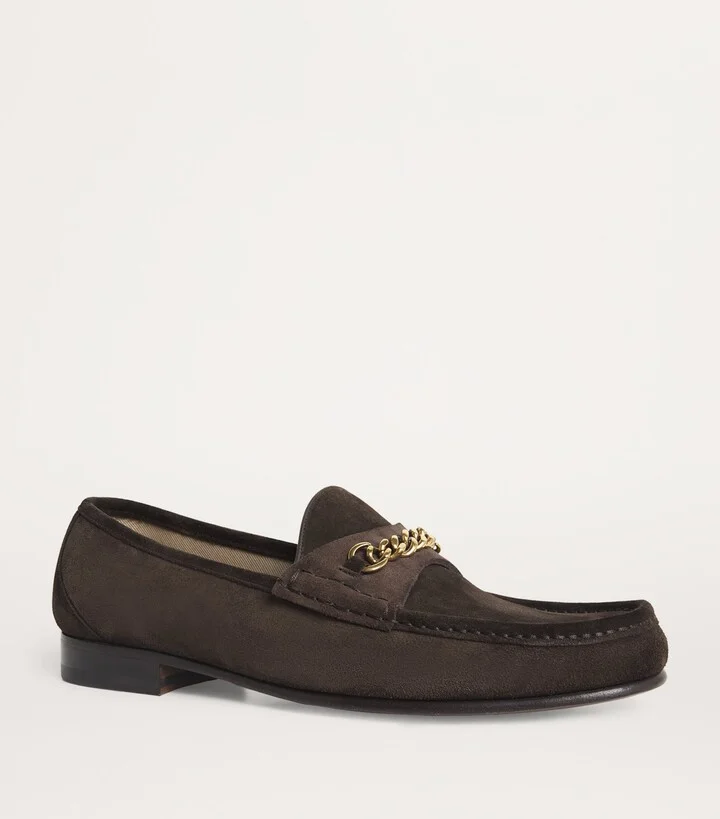 Tom Ford Suede York Chain-Detail Loafers - Image 5