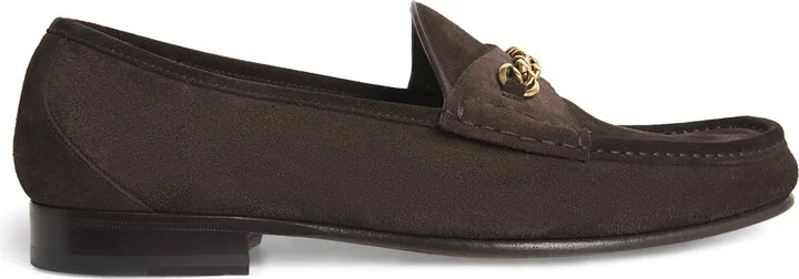 Tom Ford Suede York Chain-Detail Loafers