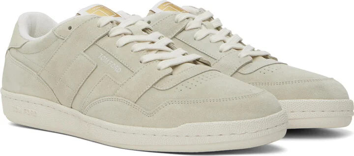 TOM FORD Taupe Suede Jake Sneakers - Image 4