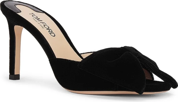 TOM FORD Velvet Brigitte 85mm Mule in Black - Image 2