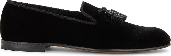 TOM FORD Velvet Loafer in Black